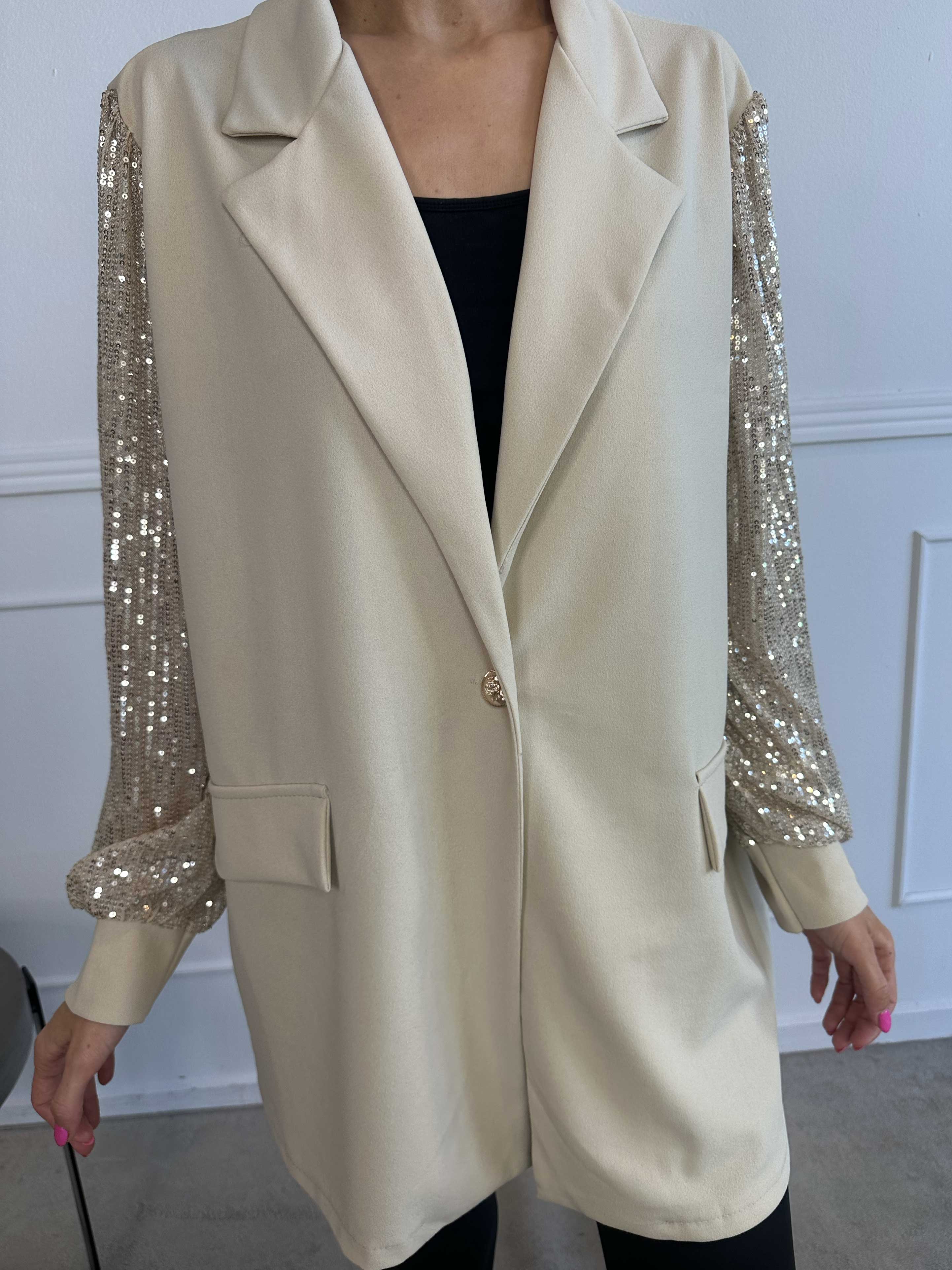 Kata - Oversized blazer med pailletærmer (bestseller)